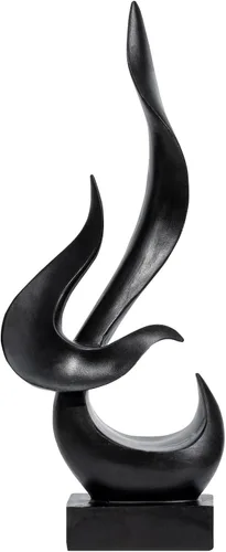 Vista 9 de Estatua de Fuego de Oro, Estatua de Resina Moderna y Abstracta, Estatua de Arte para Decoración del Hogar, para Salón, Soporte de TV, Mesa de Café