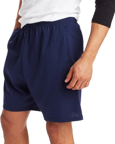 Vista 3 de Hanes Pantalones cortos deportivos para hombre, pantalones cortos de algodón favoritos, pantalones cortos de punto con bolsillos, pantalones cortos
