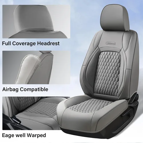 Vista 39 de Coverado Juego completo de fundas de asiento de ajuste personalizado para Chevy Silverado/GMC Sierra 2014-2018 1500, 2015-2019 2500HD 3500HD Negro