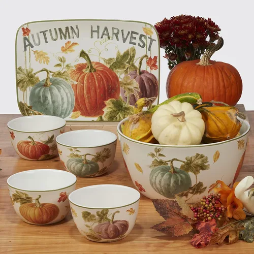 Vista 9 de Certified International Harvest Autumn Havest - Juego de vajilla de 16 piezas, servicio para 4, multicolor