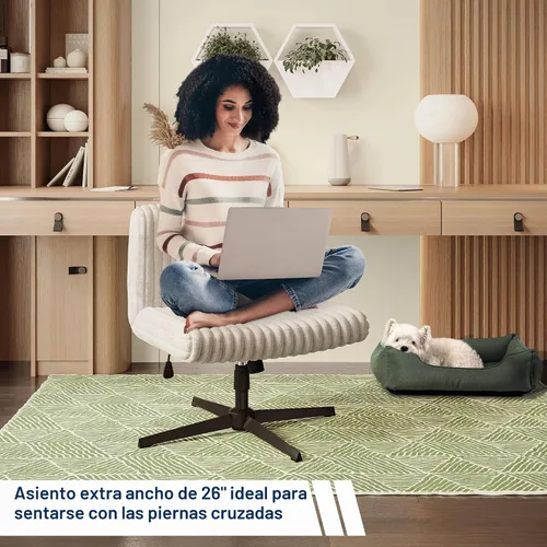 Vista 5 de Techni Mobili Silla de oficina Criss Cross, sin brazos, asiento de 26
