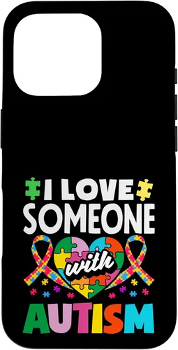 Vista 20 de Love Someone with Autism Awareness Puzzle Piece Ribbon Case for iPhone 16