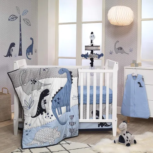 Vista 5 de Lambs & Ivy Muñeco de peluche de dinosaurio azul/gris para bebé, juguete de dinosaurio de peluche de Spike