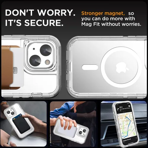 Vista 2 de AICase Funda transparente para iPhone 16e/13/iPhone 14, compatible con MagSafe 3 en 1, resistente protección contra caídas, cuerpo completo, a