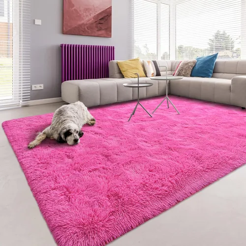 Vista 97 de Softlife Alfombra naranja para dormitorio, alfombra de felpa esponjosa para sala de estar para niñas, alfombra lanuda para niños, alfombra suave