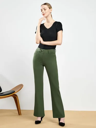 Vista 8 de Tapata Pantalones de vestir elásticos para mujer de 28, 30, 32 y 34 pulgadas, con bolsillos, para oficina, trabajo, negocios