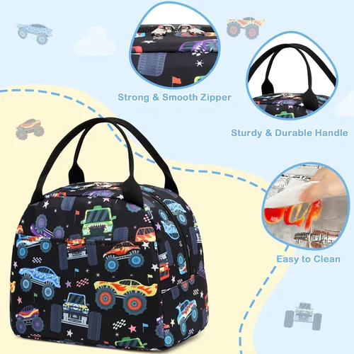 Vista 3 de CAMTOP Bolsa de almuerzo para niños, bonita lonchera aislada para niños y niñas, loncheras a prueba de fugas para la escuela