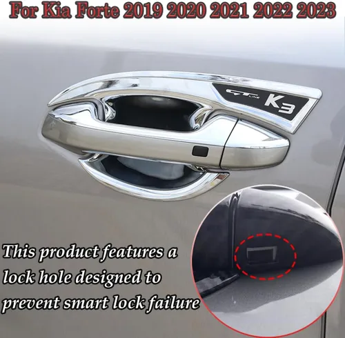 Vista 2 de MUXEE 9 piezas de cubierta para manija de puerta exterior, cubierta para manija de puerta en forma de cuenco para Kia Forte K3 2019 2020 2021 2022
