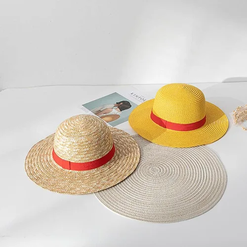 Vista 6 de ariarly Sombrero de pajita, sombrero de paja con cuerda, sombrero de pirata, disfraz de anime, sombrero de paja para niños y adultos