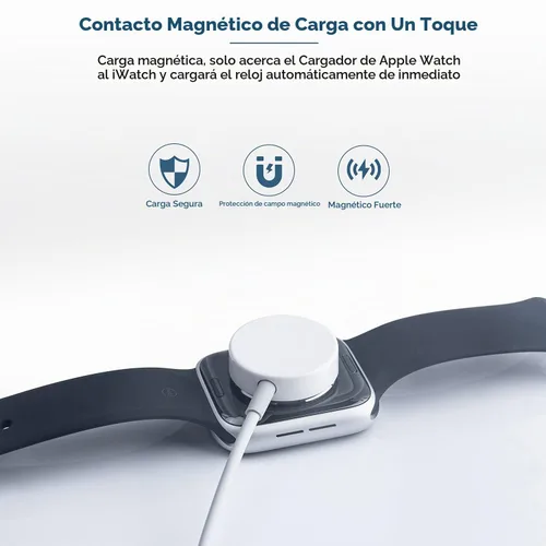 Vista 2 de Cargador de reloj para Apple Watch, 1.0 ft/1 pie corto de carga USB A inalámbrico magnético portátil cable de carga iPhone iWatch cable compatible