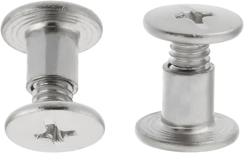 Vista 7 de Aicosineg 20 tornillos Phillips M5x6mm de fijación para cinturón, hebilla de acero al carbono, cabeza cruzada, tornillos Chicago, cierre de cuero