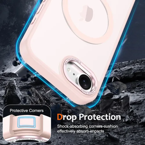 Vista 1061 de Anuck - Funda magnética para iPhone 11 compatible con MagSafe, carcasa trasera mate translúcida dura, borde de TPU, delgada, resistente a impactos