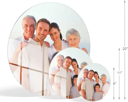 Vista 4 de Smile Art Design Imagen personalizada de metal personalizada para decoración de pared, impresión de metal circular, coloca tu foto en panel