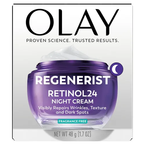 Vista 12 de Olay Crema de noche de retinol para mujeres, hidratante facial antienvejecimiento, sin fragancia, no grasa, antiarrugas, líneas finas suaves