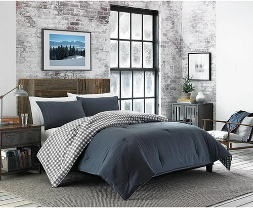Vista 33 de Eddie Bauer - Juego de edredón twin, ropa de cama reversible a cuadros con funda a juego, peso medio para uso durante todo el año, artículos Aliso