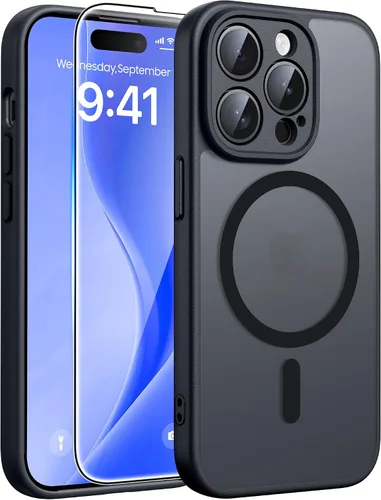 Vista 82 de FNTCASE - Funda para iPhone 16 Pro: magnética, mate, translúcida, de grado militar, protectora contra caídas, resistente, fina, duradera y a prueba