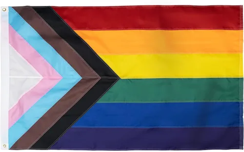 Vista 10 de Homissor Bandera del orgullo de 10 x 15 pulgadas, banderas gay para exteriores, gran arco iris, LGBT, comunidad lesbiana, transgénero, bandera