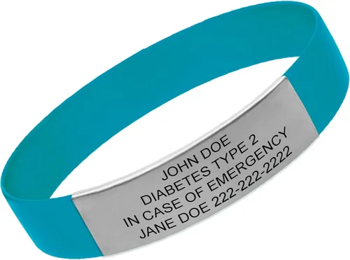 Vista 21 de Medical ID Bracelet Custom Engraved – Emergency Medical Alert Bracelet for Men & Women – Personalized Medical ID Bracelet Waterproof Silicone & Negro