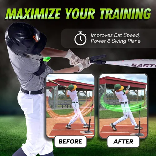 Vista 4 de SWINGRAIL Béisbol/Softbol Swing Trainer Aid (paquete de 2) Equipo para batear y golpear