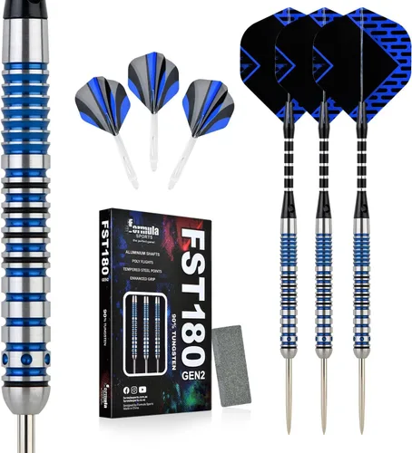 Vista 2 de Formula Sports Juego de dardos de punta de acero al 90% tungsteno, juego de puntas de metal profesionales disponibles en 0.74 oz/0.78 oz/0.81