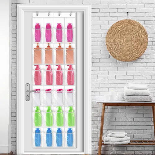 Vista 5 de Windyun Organizador grande para colgar sobre la puerta, con 24 bolsillos, para colgar zapatos, para armario, parte trasera de la puerta, baño