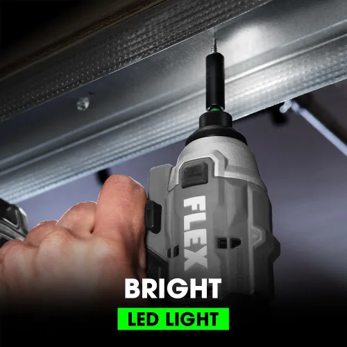 Vista 7 de FLEX FX1331-1A taladro inalámbrico sin escobillas de 24V 1/4-pulgada compacto con modo de tornillo autoperforante, kit con batería de litio de 2.5Ah