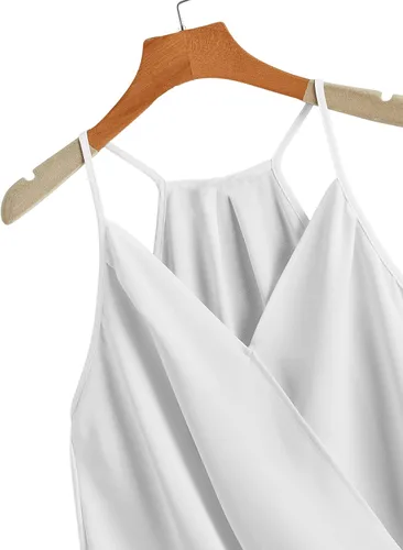 Vista 5 de SheIn Paquete de 3 camisetas sin mangas con dobladillo alto y bajo drapeado, para mujer