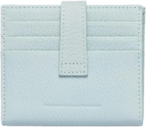 Vista 64 de Grande -3803 Cartera unisex, Azul (Iced Blue), Cartera delgada de cuero con cierre a presión pequeño