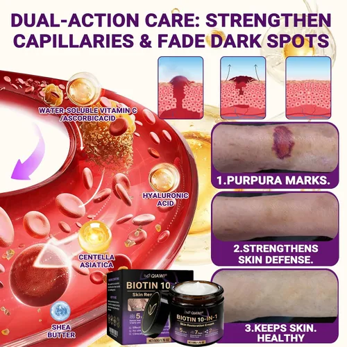 Vista 2 de Qiawi Biotin 10 en 1 Crema restauradora de piel, biotina 10 en 1 crema para hidratar la piel, suavizar la piel e hidratar (1 unidad)