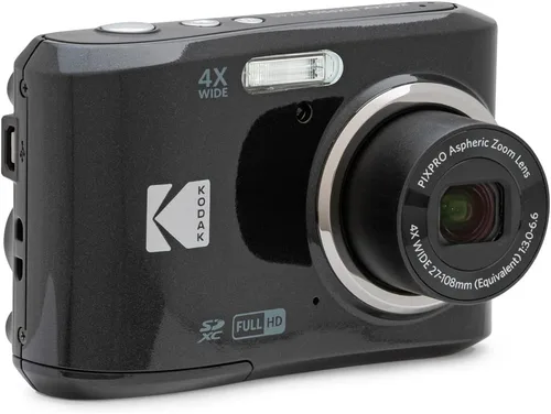 Vista 4 de Kodak FZ45BK PIXPRO Cámara digital de 16 MP negra Paquete con tarjeta de memoria Lexar 64GB de alto rendimiento 800x UHS-I SDHC Serie Azul