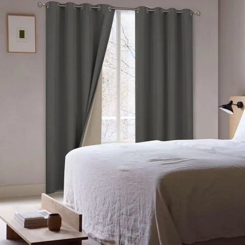 Vista 7 de BGment - Cortinas opacas al 100 % con forro para el dormitorio, cortinas con ojales, con textura de lino, de aislamiento térmico, para la sala