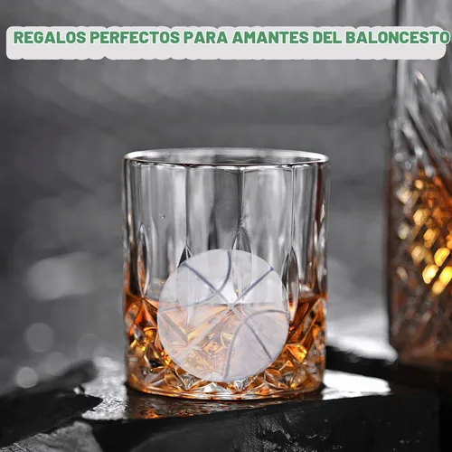 Vista 2 de Admaison - Bandeja para cubitos de hielo de baloncesto 3D, molde para cubitos de hielo con embudo para cócteles, bourbon, brandy, regalos de whisky