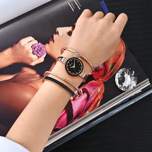 Vista 3 de Avaner Juego de pulsera y reloj de pulsera, 4 piezas, juego de pulsera elegante para mujer, Elegante