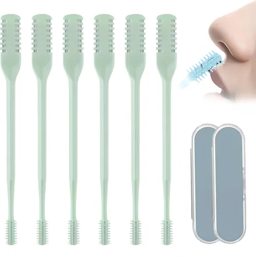 Vista 14 de Cortador de pelo nasal portátil, esencial de viaje para hombres y mujeres, herramientas de eliminación de vello de fosas nasales de doble cara
