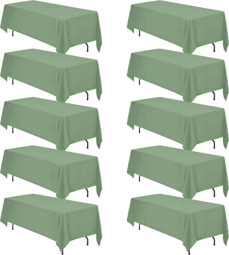 Vista 167 de BRILLMAX - Manteles para mesa rectangular de 6 pies, tela de lino de poliéster, lavable, para boda, recepción, banquete, fiesta de cumpleaños, 60 x