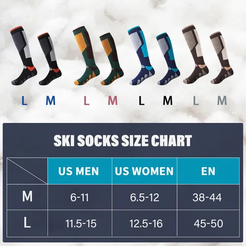 Vista 5 de RIOROO Calcetines de esquí, 23 pares de esquí, snowboard, calcetines deportivos al aire libre para hombres y mujeres jóvenes, calcetines térmicos