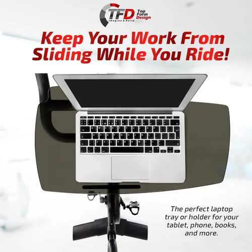 Vista 4 de TFD Sidewinder Bandeja (negro) Compatible con bicicleta Peloton (solo original), fabricada en Estados Unidos Bandeja de escritorio para laptop