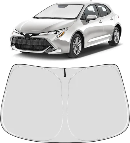 Vista 171 de Proadsy Parasol para parabrisas Rivian R1S 2022-2025 2026 de 4 capas plegable, protector de parasol frontal que bloquea los rayos UV, mantiene