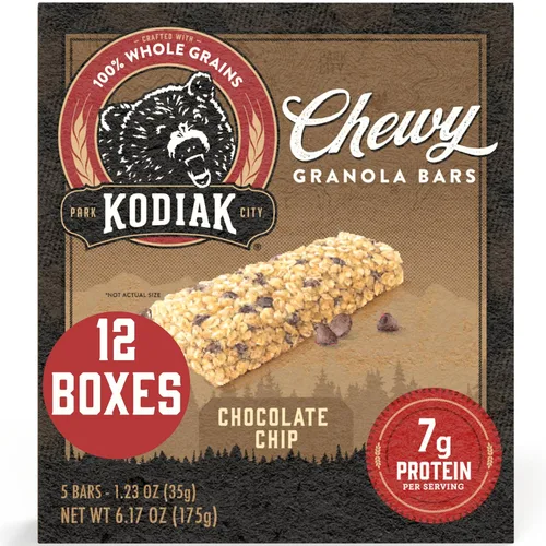Vista 8 de Kodiak Cakes Barras masticables de granola, S'mores, altas proteínas, 100% granos integrales, 12 cajas con 5 barras cada una (60 barras en total)