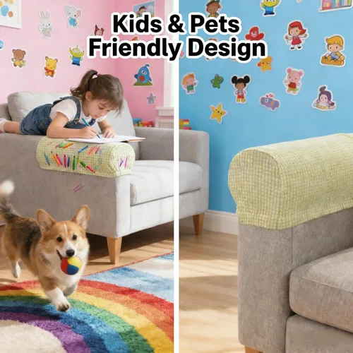 Vista 2 de Fundas elásticas beige a prueba de derrames y arañazos para sofá, sillón reclinable y sillón Ajuste fácil, tela lavable