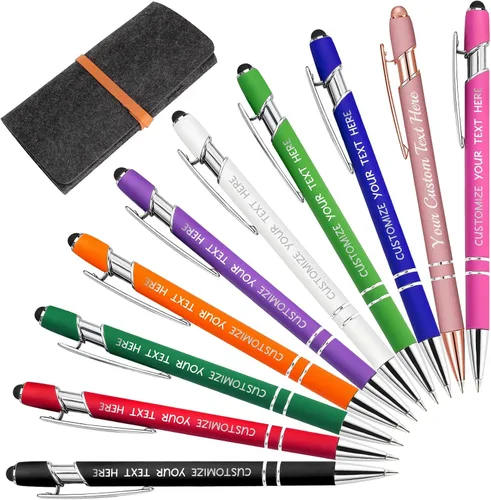 Vista 52 de Bolígrafos personalizados con lápiz óptico y grabado gratis, bolígrafos personalizados para negocios, graduación, aniversarios (hasta 500 unidades)