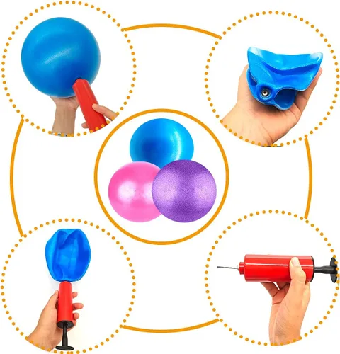 Vista 7 de Mini pelota de yoga de ejercicio de pilates, pelota de yoga inflable pequeña de 6 pulgadas, equipo de entrenamiento básico y terapia física