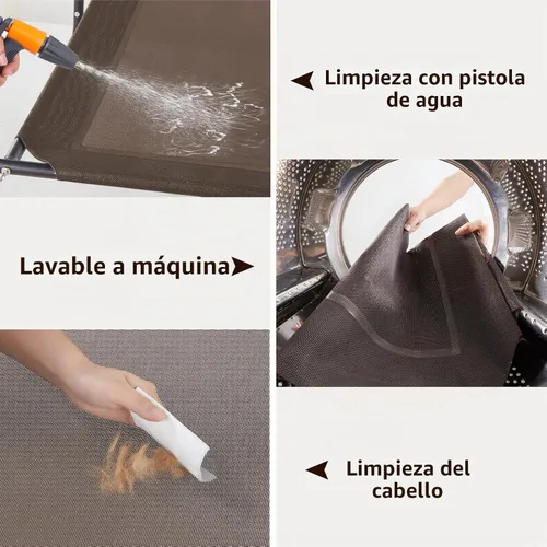 Vista 4 de Cama elevada refrescante para perros grandes – Cuna elevada impermeable con reposacabezas inclinado, malla Teslin transpirable, cama duradera