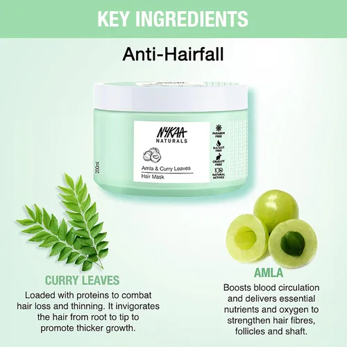 Vista 3 de Mascarilla capilar - Amla y hojas de curry para mujer - Máscara de 6.76 oz