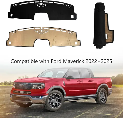 Vista 7 de Cubierta de salpicadero, consola central interior personalizada compatible con Ford Maverick 2022-2025, protector de alfombra