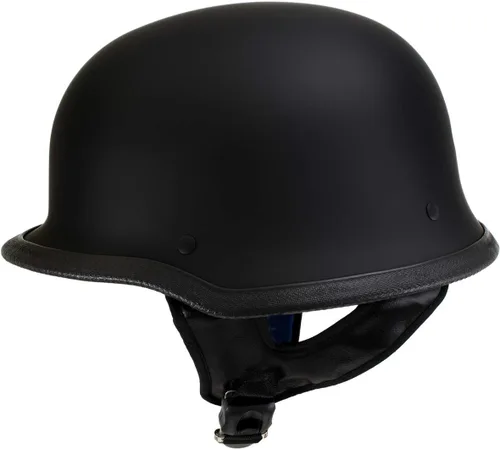 Vista 6 de Hot Leathers Plano negro El Hanz estilo alemán Vintage motocicleta medio casco HLT75