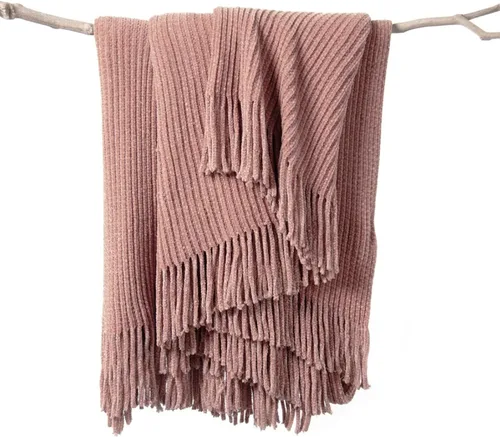 Vista 8 de lifein Manta de felpilla de 50 x 60 pulgadas, suave manta de punto bohemio para sofá, acogedora decoración de casa de campo, manta ligera para todas