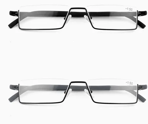 Vista 2 de Lentes de lectura de medio marco con estuche portátil, lentes de lectura delgados y ligeros para mujeres y hombres (2 pares 1.25)