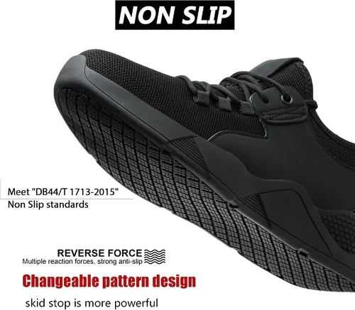 Vista 2 de ulogu Zapatos impermeables para hombres y mujeres, antideslizantes, para trabajo, servicio de alimentos, resistentes al agua, zapatos para caminar