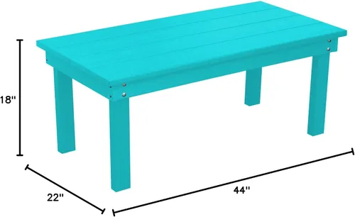 Vista 2 de Furniture Barn USA Poly Hampton - Mesa de café, color azul Azul (Aruba Blue)